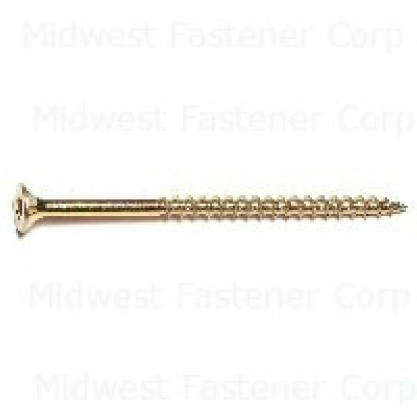 Midwest Fastener Screw, #9-14 Thread, 3 in L, Coarse Thread, Flat Head, Saber Drive, Steel, Yellow Zinc, 73PK 09292